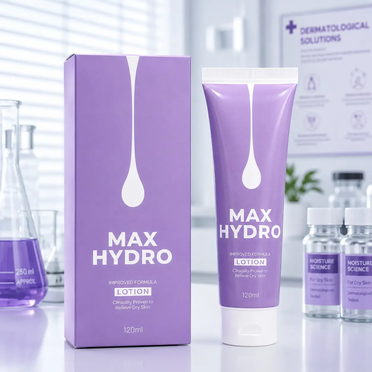 Max Hydro Lotion daily face and body moisturizer with Ceramides, Hyaluronic Acid, Aloe Vera and Coconut Oil