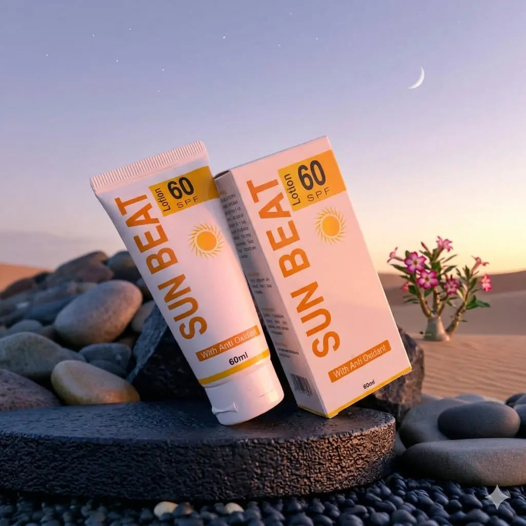 Sun Beat SPF 60 Antioxidant Sunblock for Hyperpigmentation and Melasma – Lightweight Non-Greasy Sunscreen Pakistan